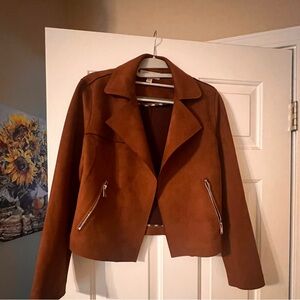 Anthropologie Philosophy Faux suede Moto jacket